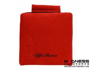 Seat Cushion - Red w/ Alfa Romeo Logo in Black Seat Cushion - Red w/ Alfa Romeo Logo in Black